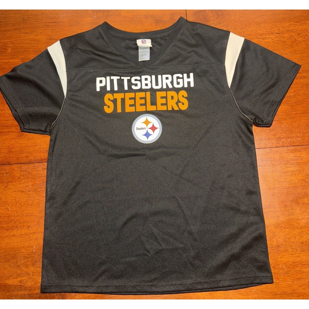 Pittsburgh Steelers Shirt Youth Extra Large V-Neck Short Sleeve NFL Football